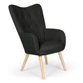 Fauteuil scandinave Klarys tissu Noir