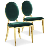 Lot de 2 chaises médaillon Sofia velours Vert