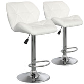 Lot de 2 chaises de bar matelassées Lizie Blanc