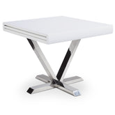 Table extensible à rallonge bois laqué blanc Vicky