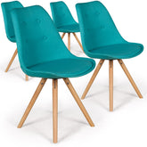 Lot de 4 chaises scandinaves Goya Tissu Bleu