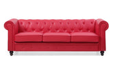 Canapé Chesterfield 3 places rouge