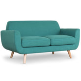 Canapé scandinave 2 places Danube Tissu Bleu-vert