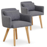 Lot de 2 fauteuils scandinaves Gybson Tissu Gris clair