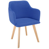 Chaise scandinave en tissu bleu