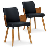 Lot de 2 chaises scandinaves Phibie bois naturel et Noir