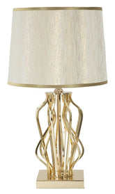 Lampe de table Glam doré et crème
