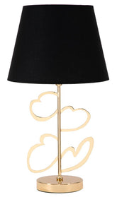 Lampe de table Glam Harts métal or abat-jour tissu noir
