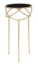 Support de téléphone en métal et verre Noir et Or