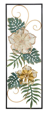 Panneau décoratif en métal Campur motifs géométriques et floraux