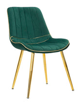 Chaise verte rembourrée Paris pieds en métal doré (ensemble de 2)
