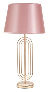 Lampe de table Krista Métal Doré abat-jour Tissu Rose