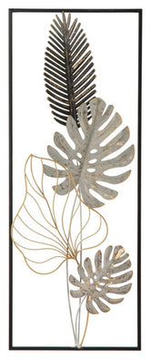 Panneau mural en métal motifs géométriques et floraux