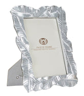 Cadre photo polyrésine Argent feuilles de laurier