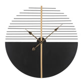 Horloge murale ronde Glam Stick Noir et Doré