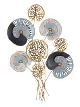 Panneau mural décoratif en métal 3D design feuilles et nature