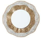 Miroir mural cadre en métal doré et clair