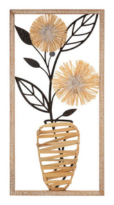 Panneau mural décoratif 3D Vaso Métal et Bois