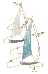 Panneau mural décoratif en métal Vela voiliers et mouettes