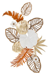 Panneau mural décoratif en métal 3D feuilles diverses couleurs