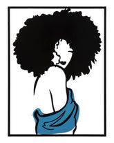 Panneau mural décoratif métal 3D femme robe couleur vive