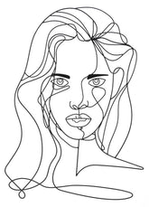 Panneau mural décoratif 3D Métal Noir visage de fille