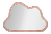 Miroir mural nuage bois recouvert de tissu rose