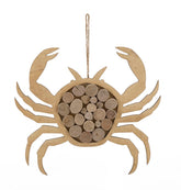 Sculpture suspendue Crabe en bois rond