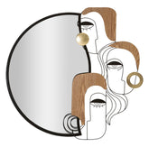 Miroir mural Picassy Métal Noir et Bois