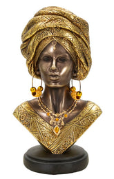 Buste femme africaine avec turban décoratif