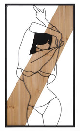 Panneau mural décoratif 3D en métal et bois