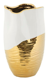 Vase en céramique finition dorée