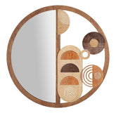 Miroir mural rond Bois décoratif