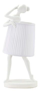 Lampe de table Ballet Résine blanc abat-jour tissu blanc