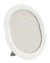 Cadre photo ovale résine blanche