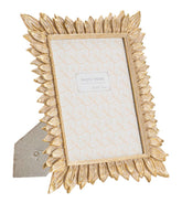 Cadre photo rectangulaire résine pétales dorés