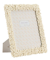 Cadre photo rectangulaire FLOTY résine fleurs Crème