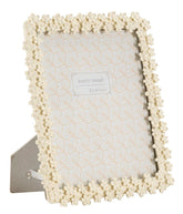 Cadre à photo rectangulaire Filly Résine Ivoire avec design fleurs