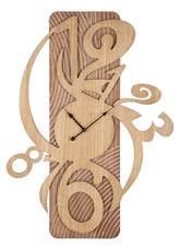 Horloge murale design futuriste bois naturel