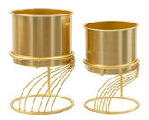 Support de vase en métal doré en spirale ensemble de 2 pcs