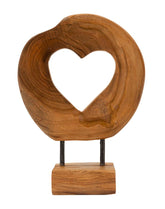 Sculpture en Teck avec ouverture cœur