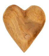 Plateau en teck recyclé Kiha en forme de cœur