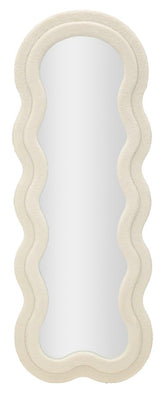 Miroir mural Teddy Tissu bouclé Crème cadre en bois