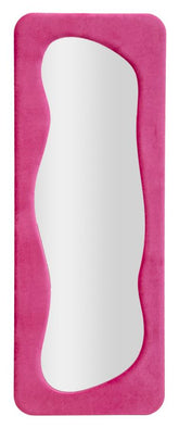 Miroir mural Theodor cadre en bois Velours Fuchsia