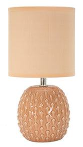 Lampe de chevet Pontus Tissu Rose base Pêche