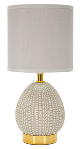 Lampe de chevet Flavi Gris abat-jour tissu gris décorations irrégulières