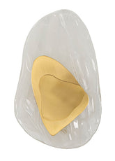 Applique murale métal doré et verre irrégulier décor nuage de fumée