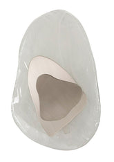 Applique murale métal argenté et verre forme irrégulière