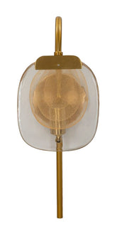 Applique murale en métal doré et verre décoré de cercles concentriques