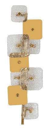 Applique murale 5 points lumineux métal doré et verre